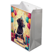 Irish Wolfhound Birthday Celebration Medium Cadeauzakje (Achterkant Gekanteld)