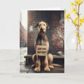 Irish Wolfhound Birthday Humor Kaart (Gele Bloem)