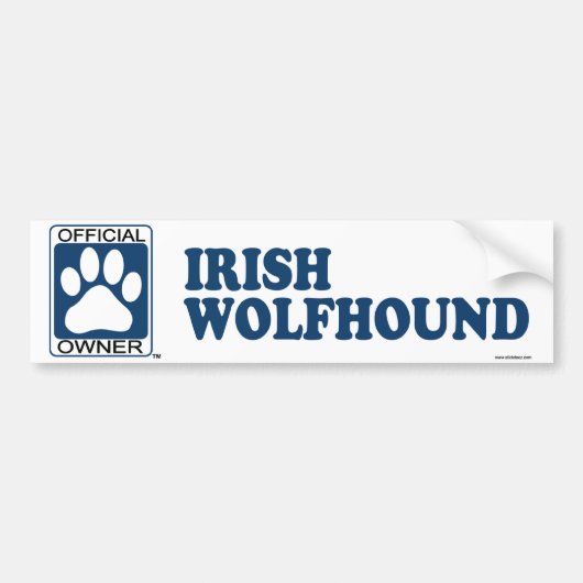 Irish Wolfhound Blue Bumpersticker (Voorkant)