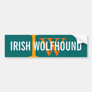 Irish Wolfhound Breed Monogram Bumpersticker