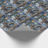 Irish Wolfhound Christmas Ancient Hall Holiday Cadeaupapier (Hoek)