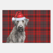 Irish Wolfhound Christmas Dog Red Holiday Plaid Inpakpapier Vel (Voorkant 3)