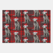 Irish Wolfhound Christmas Dog Red Holiday Plaid Inpakpapier Vel (Voorkant 2)