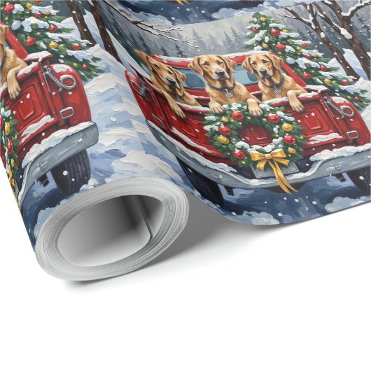 Irish Wolfhound Christmas Red Truck Holiday Gift Cadeaupapier (Rol Hoek)