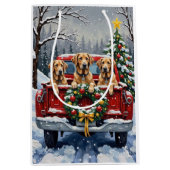 Irish Wolfhound Christmas Red Truck Holiday Gift Medium Cadeauzakje (Voorkant)