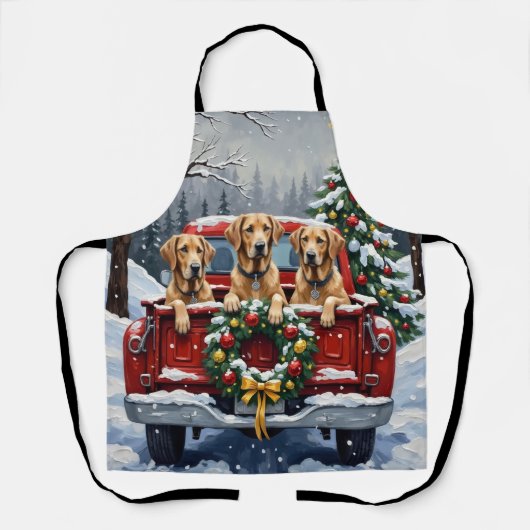 Irish Wolfhound Christmas Red Truck Holiday Gift Schort (Voorkant)