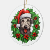 Irish Wolfhound Christmas Wreath Keramisch Ornament (Links)