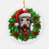 Irish Wolfhound Christmas Wreath Keramisch Ornament (Achterkant)