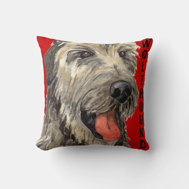 Irish Wolfhound Color Block Kussen (Voorkant)