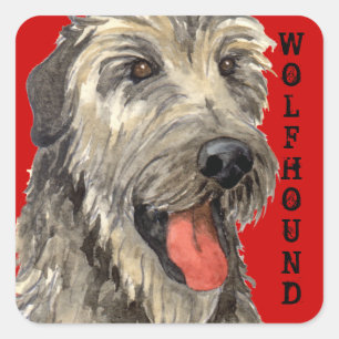 Irish Wolfhound Color Block Vierkante Sticker