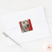 Irish Wolfhound Color Block Vierkante Sticker (Envelop)