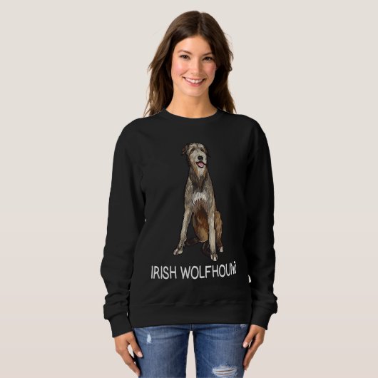 Irish Wolfhound Crazy Dog Trui (Voorkant volledig)