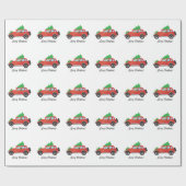 Irish Wolfhound die kerstauto bestuurt Cadeaupapier (Vlak)