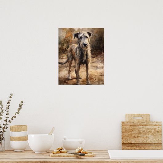 Irish Wolfhound Dog Art Print Poster (Keuken)