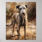 Irish Wolfhound Dog Art Print Poster (Voorkant)