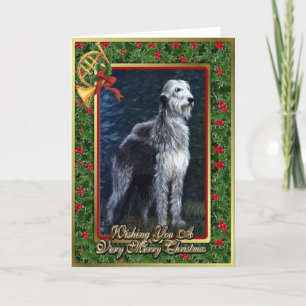 Irish Wolfhound Dog Blank Christmas Kaart