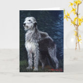 Irish Wolfhound Dog Blank Wenskaart Kaart (Gele Bloem)