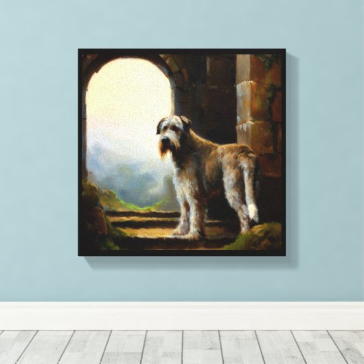 Irish Wolfhound Dog Canvas Afdruk (Insitu (Houten vloer))