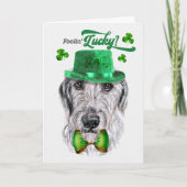 Irish Wolfhound Dog Feelin' Lucky St Patrick's Day Feestdagen Kaart (Voorkant)