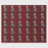 Irish Wolfhound Dog Funny Holiday Plaid Christmas Cadeaupapier (Vlak)