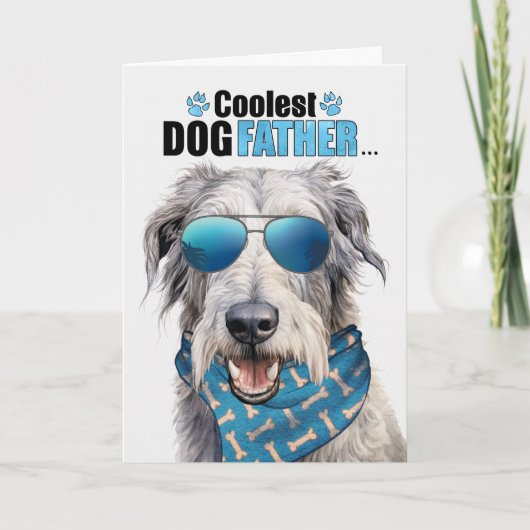 Irish Wolfhound Dog Koolest Dad Vaderdag Feestdagen Kaart (Voorkant)