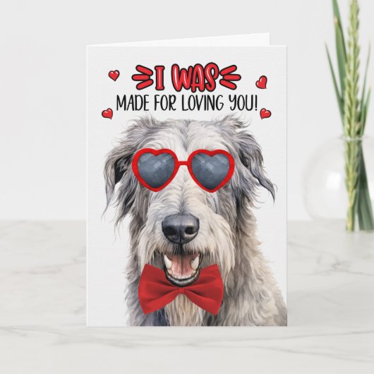 Irish Wolfhound Dog maakte van je Valentijn Feestdagen Kaart (Voorkant)