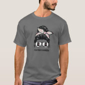 Irish Wolfhound Dog Mam Messy Bun Hair Glasses Wol T-shirt (Voorkant)