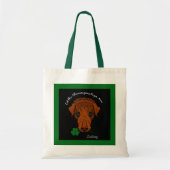 Irish Wolfhound Dog met Shamrock en Jouw naam Tote Bag (Voorkant)