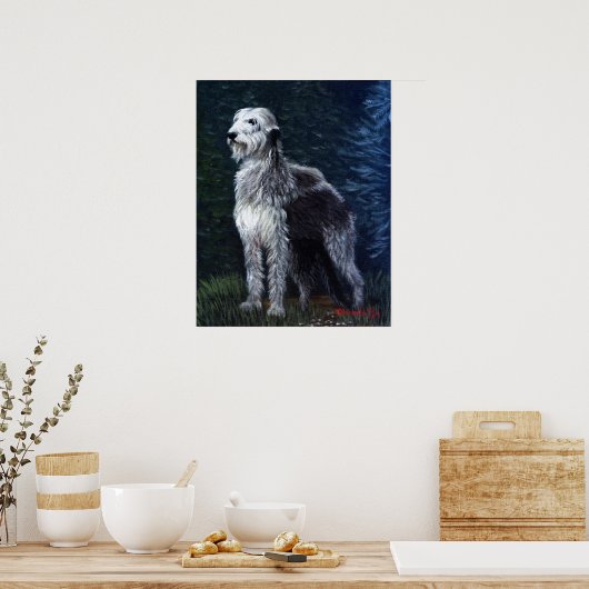 Irish Wolfhound Dog Portrait Poster (Keuken)