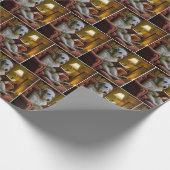 Irish Wolfhound Dog Reading a Book  Cadeaupapier (Hoek)