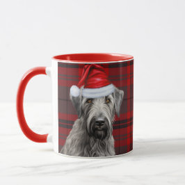 Irish Wolfhound Dog Red Plaid Christmas Mok