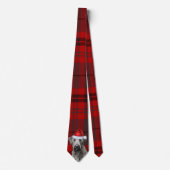 Irish Wolfhound Dog Red Plaid Christmas Stropdas (Voorkant)