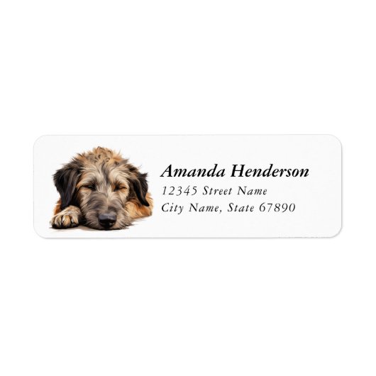 Irish Wolfhound Dog Retour Adreslabels Etiket (Voorkant)