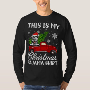 Irish Wolfhound Dog Ridt Red Truck met Christma T-shirt