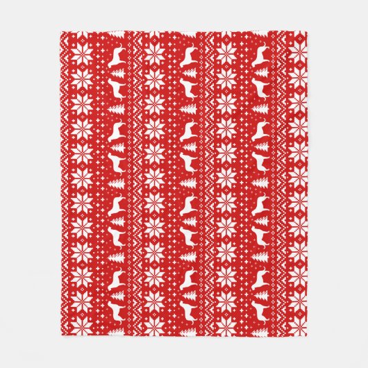 Irish Wolfhound Dog Silhouettes kerspatroon Fleece Deken (Voorkant)