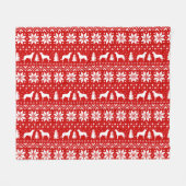 Irish Wolfhound Dog Silhouettes kerspatroon Fleece Deken (Voorkant (Horizontaal))