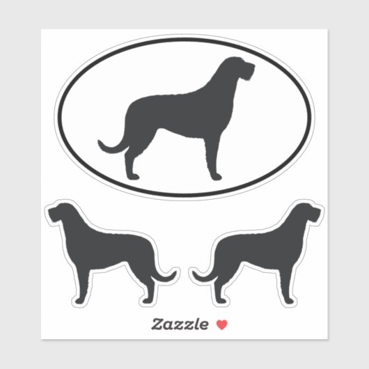 Irish Wolfhound Dog Silhouettes Vinyl Sticker Set (Vel)