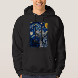 Irish Wolfhound Dog Sterrennacht Painting Hoodie