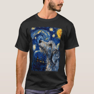 Irish Wolfhound Dog Sterrennacht Painting T-shirt
