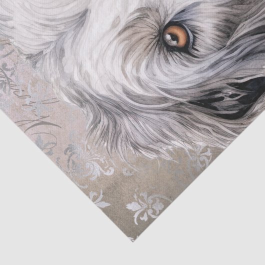 Irish Wolfhound Dog Tissuepapier (Detail)