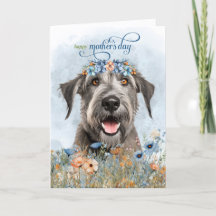 Irish Wolfhound Dog Wildflowers Mother's Day