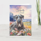 Irish Wolfhound Dog with Wildflowers Pet Sympathy Kaart (Voorkant)