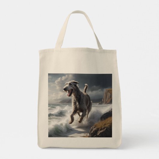 Irish Wolfhound Elegant Grocery Canvas tas (Achterkant)