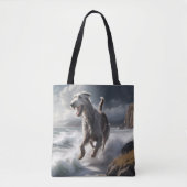 Irish Wolfhound Elegant Schouder Canvas tas (Voorkant)