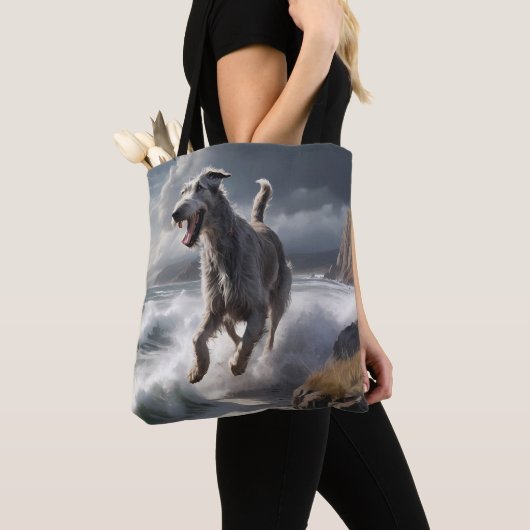 Irish Wolfhound Elegant Schouder Canvas tas (Dichtbij)