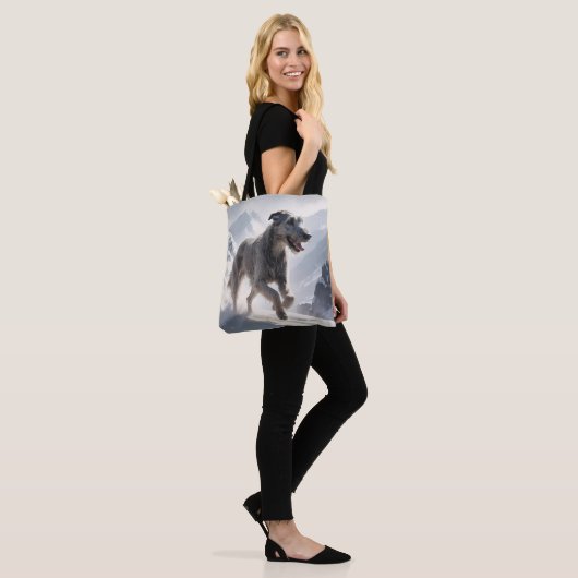 Irish Wolfhound Elegant Schouder Canvas tas (Op model)