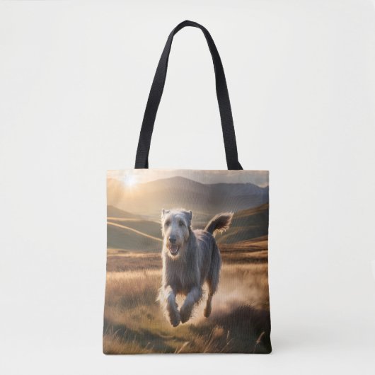 Irish Wolfhound Elegant Schouder Canvas tas (Voorkant)