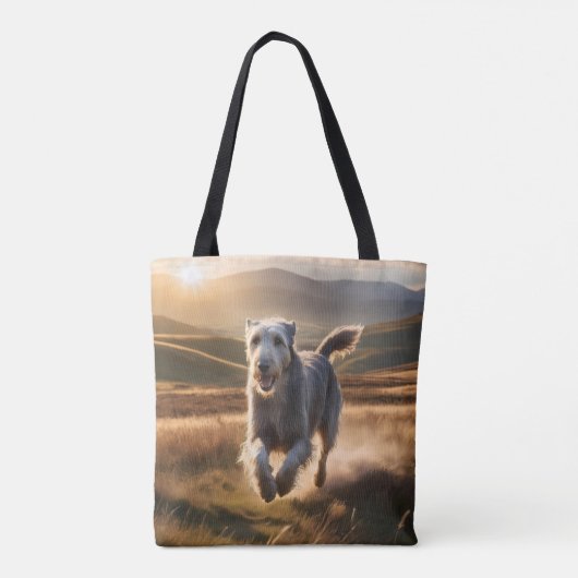 Irish Wolfhound Elegant Schouder Canvas tas (Achterkant)