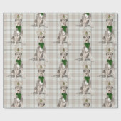 Irish Wolfhound en Taupe Pset Kerstmis Cadeaupapier (Vlak)