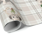 Irish Wolfhound en Taupe Pset Kerstmis Cadeaupapier (Rol Hoek)